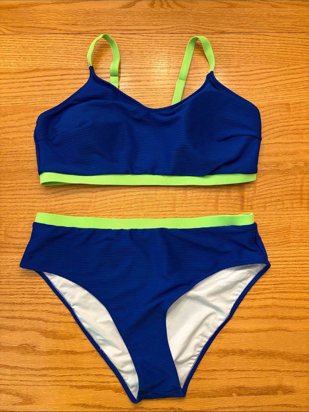 SHEIN Blue Bikini with Lime Trim